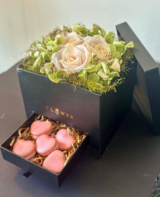 Square Bloom Box with drawer.