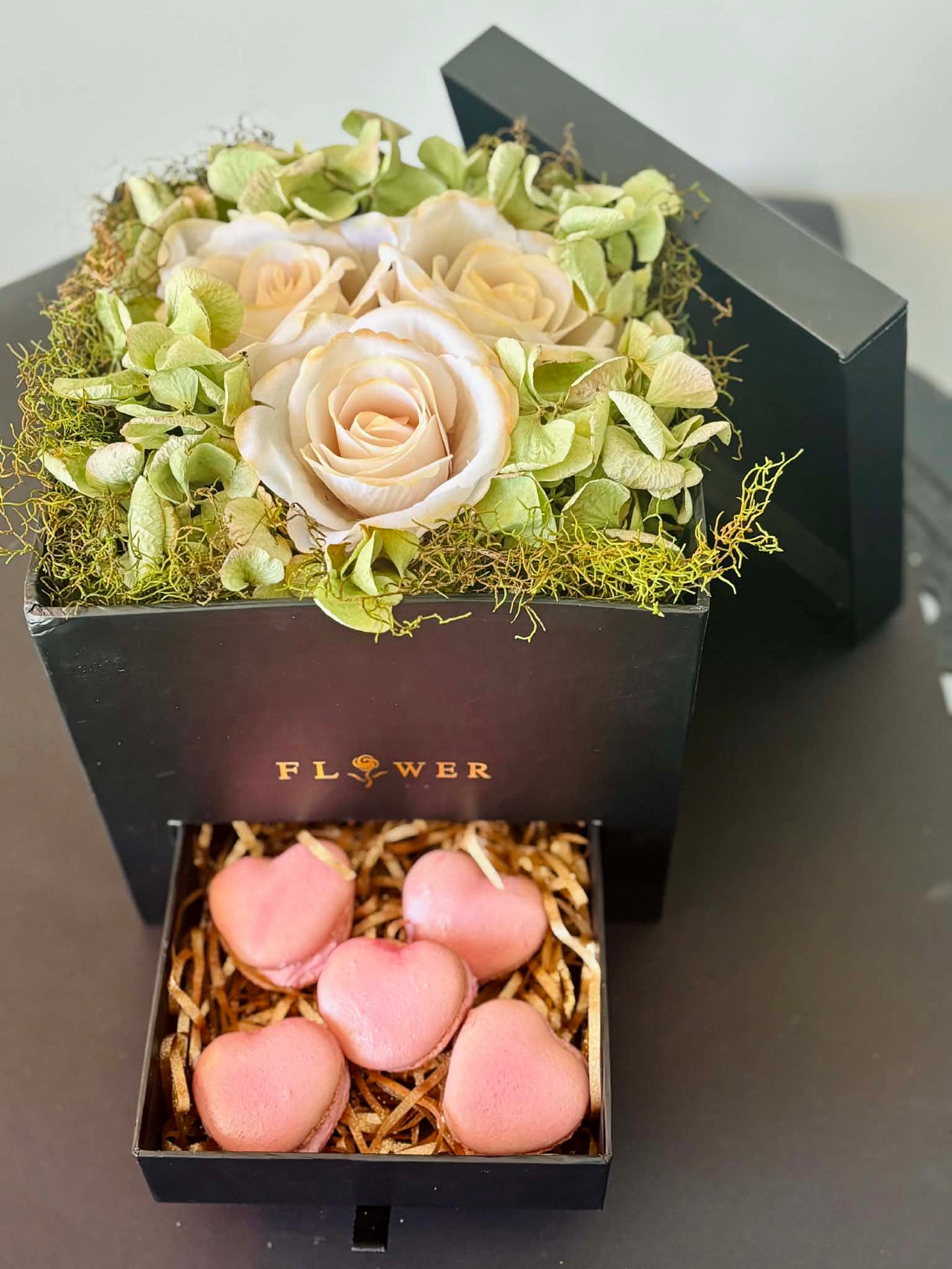 Square Bloom Box with drawer.